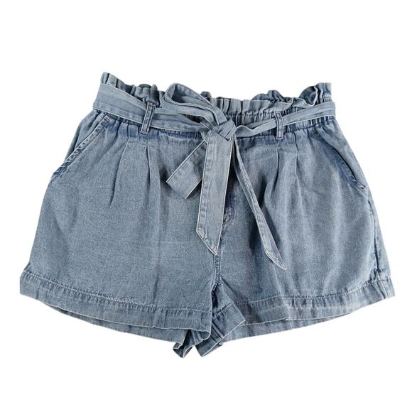 American Eagle Outfitters Pants - American Eagle Outfitters Shorts Womens Medium Blue Cotton Tie Waist Bow Stretch